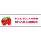 Banner ''P.Y.O. Strawberries'' - 3' X 10'
