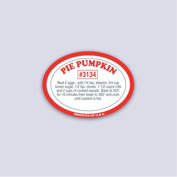 Oval Squash Label-Pie Pumpkin U.S.A.