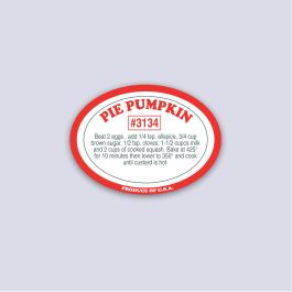 Oval Squash Label-Pie Pumpkin U.S.A.