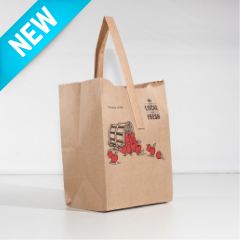 Paper Handle Bag Quarter Peck - Apple - Kraft NEW   