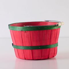 One Peck Basket - Red/Green