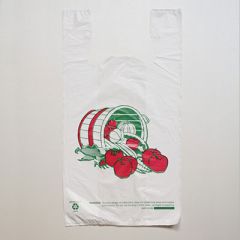 Large Check-Out T-Shirt Bag - Vegetable Print               