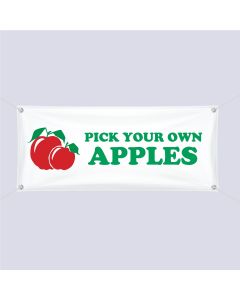 Banner ''P.Y.O. Apples'' - 3' x 10'