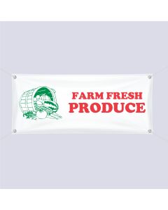 Banner ''Farm Fresh Produce'' - 3' x 10'