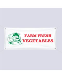 Banner ''Farm Fresh Vegetables'' - 3' x 10'