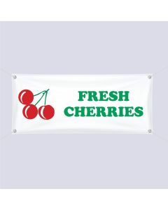 Banner ''Fresh Cherries'' - 3' x 10'