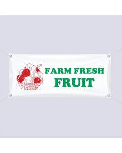 Banner ''Farm Fresh Fruit'' - 3' x 10'