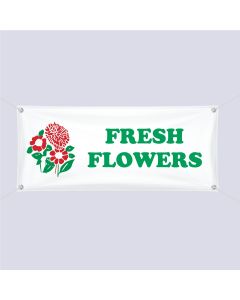 Banner ''Fresh Flowers'' - 3' x 10'