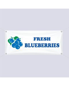 Banner ''Fresh Blueberries'' - 3' X 10'