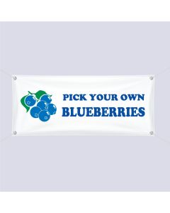 Banner ''P.Y.O. Blueberries'' - 3' X 10'