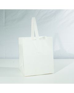 Paper Handle Bag Half Peck - Plain White    