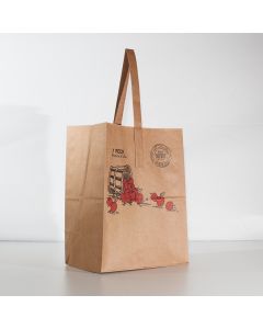 Paper Handle Bag One Peck - Apple - Poly Lined Kraft