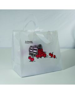 Plastic Tote Bag Half Bushel - Apple Design - 2 Handles   