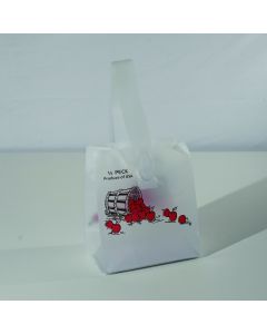 Plastic Tote Bag Quarter Peck - Apple Design  