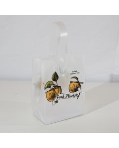 Plastic Tote Bag Half Peck - Peach Design
