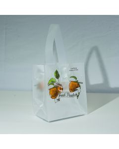 Plastic Tote Bag Quarter Peck - Peach Design     
