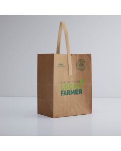 Kraft Support Your Local Farmer Poly-Lined Paper Tote Bags