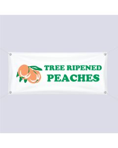 Banner ''Tree Ripened Peaches'' - 3' X 10'