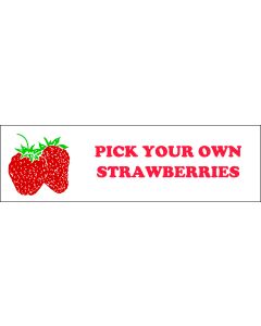 Banner ''P.Y.O. Strawberries'' - 3' X 10'