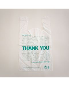 Biodegradable Check-Out T-Shirt Bags - Thank You Print