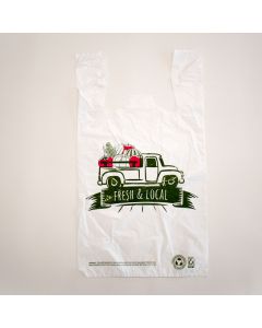 Large Biodegradable Check-Out T-Shirt Bag - Fresh & Local Print