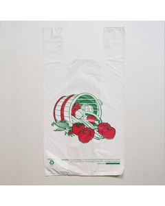 Large Check-Out T-Shirt Bag - Vegetable Print               