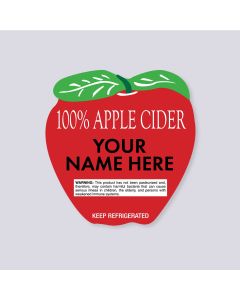 Apple Shape Cider Label with Warning