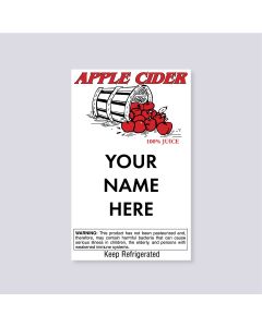 Apple Basket Cider Label with Warning